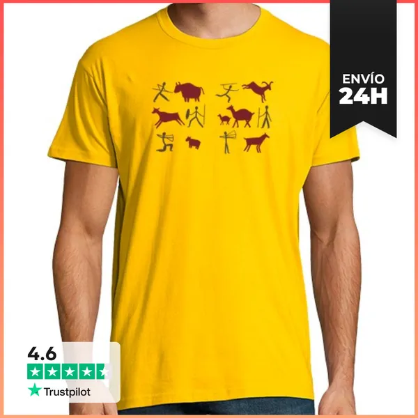 Camiseta Hombre Clásica Pintura Rupestre LaTostadora