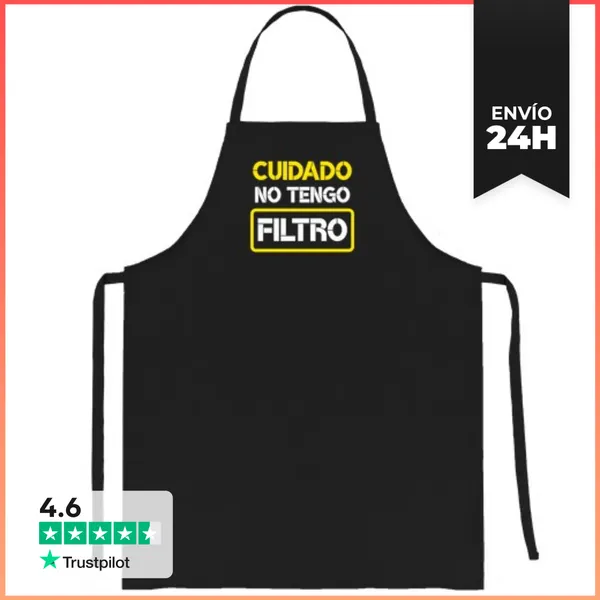 Delantal Cuidado No Tengo Filtro Frases Divertidas LaTostadora