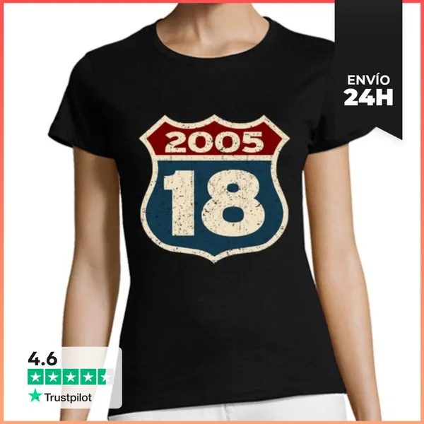 Camiseta Mujer Clásica Nacida En 2005 - 18 Años LaTostadora