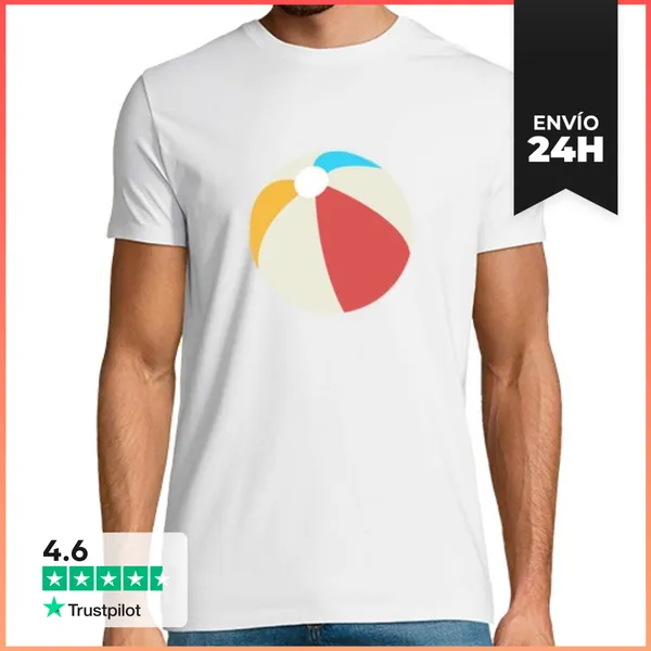 Camiseta Hombre Clásica Pelota Playa Verano LaTostadora