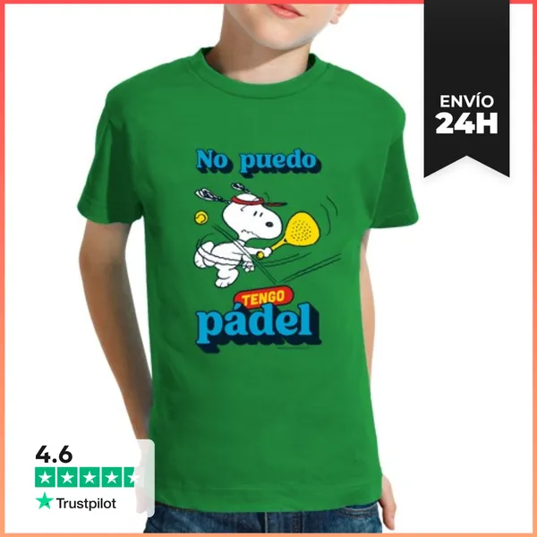 Camiseta Clásica Para Niños No Puedo Tengo Pádel Snoopy V3 Claro
