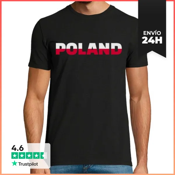Camiseta Hombre Clásica Bandera De Polonia LaTostadora