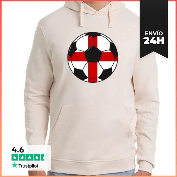 Sudadera Unisex Con Capucha Equipo De Fútbol Inglaterra