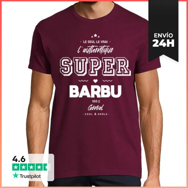 Camiseta Hombre Clásica L Auténtico Chico Barbudo Impresionante