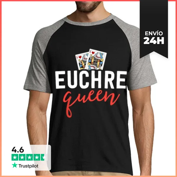 Camiseta Hombre, Estilo Béisbol Divertido Euchre Para Mujeres