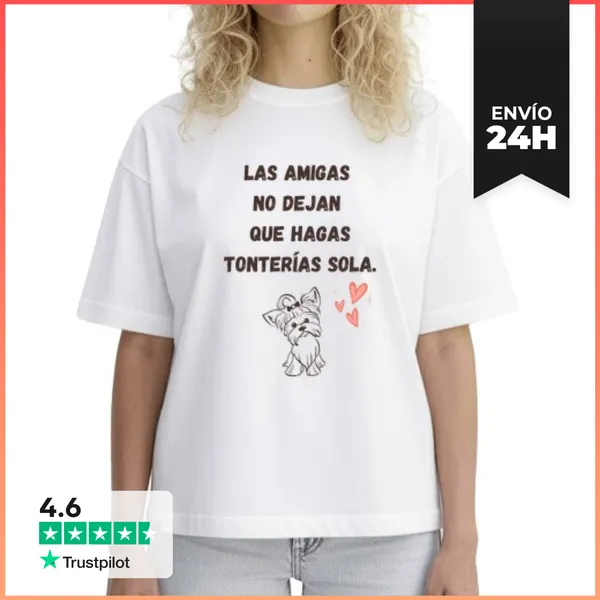 Camiseta Mujer Boxy Amigas Y Mascotas LaTostadora