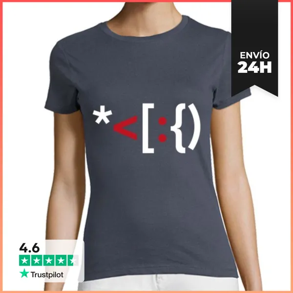 Camiseta Mujer Clásica Santa Claus Ascii LaTostadora