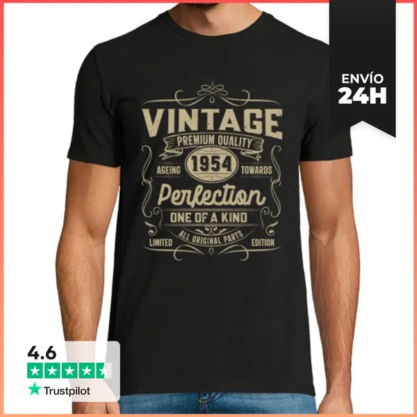 Camiseta Hombre Clásica 1954 Vintage Regalo Cumpleaños 1954
