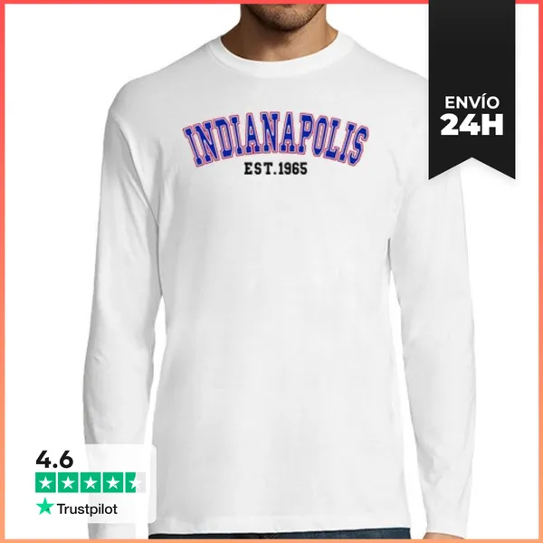Camiseta Hombre Manga Larga Indianápolis Est 1965 LaTostadora