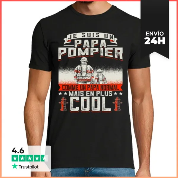 Camiseta Hombre Clásica Soy Un Papi Bombero Humor LaTostadora