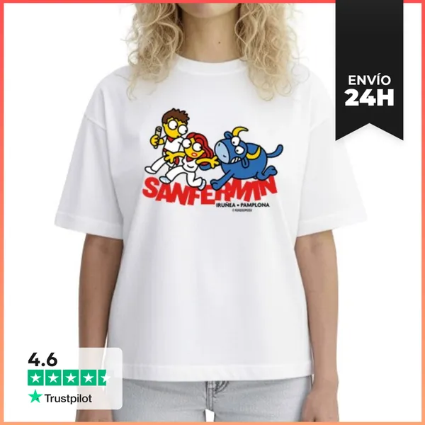 Camiseta Mujer Boxy Kukuxumusu San Fermin LaTostadora