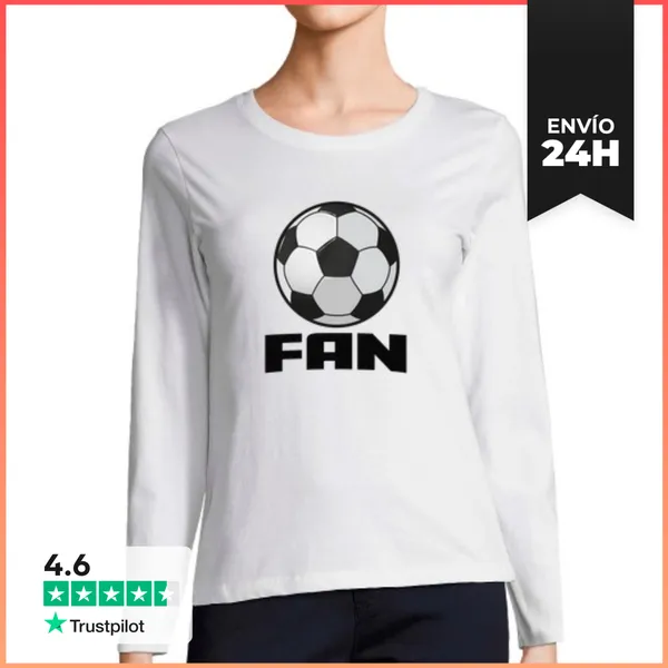 Camiseta Mujer Manga Larga Aficionado Al Fútbol LaTostadora