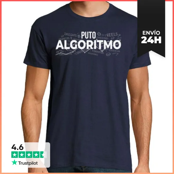 Camiseta Hombre Clásica PUTO ALGORITMO Instagram 2 LaTostadora