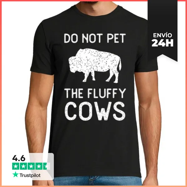 Camiseta Hombre Clásica No Acaricies A Las Vacas Esponjosas