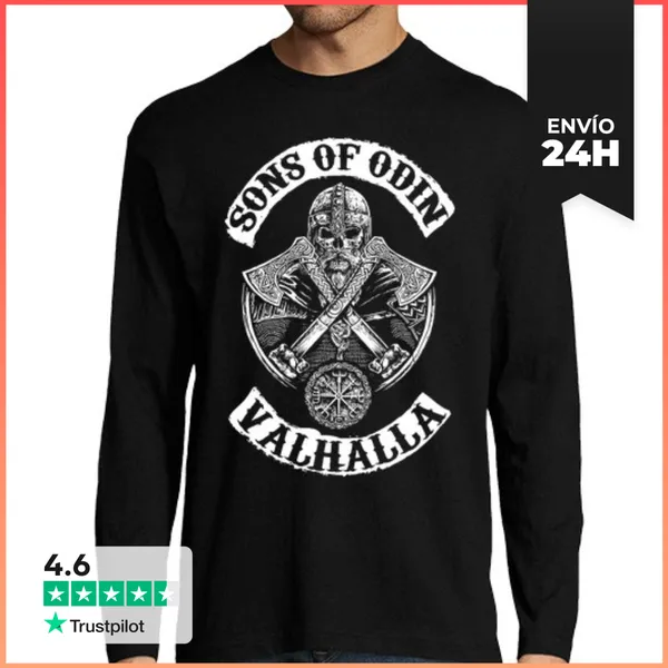 Camiseta Hombre Manga Larga Sons Of Odin - Valhalla - Vikings