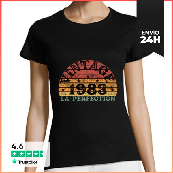 Camiseta Mujer Clásica Vintage 1983 Perfección LaTostadora