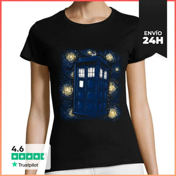 Camiseta Mujer Clásica Tardis Estrellado LaTostadora