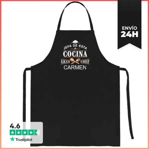 Delantal Jefa De Esta Cocina Nombre LaTostadora