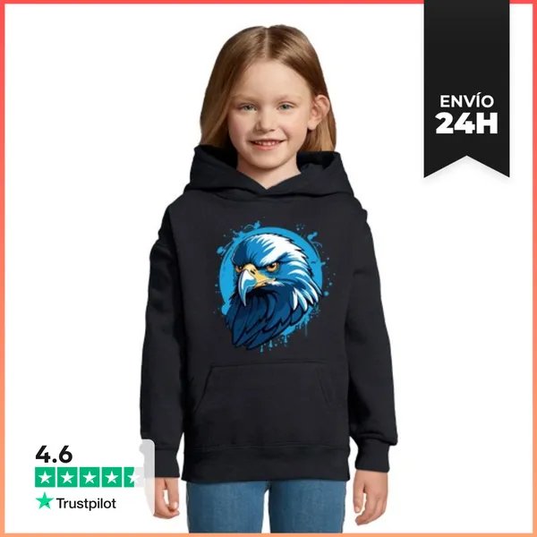 Sudadera Para Niños Con Capucha Águila Azul LaTostadora