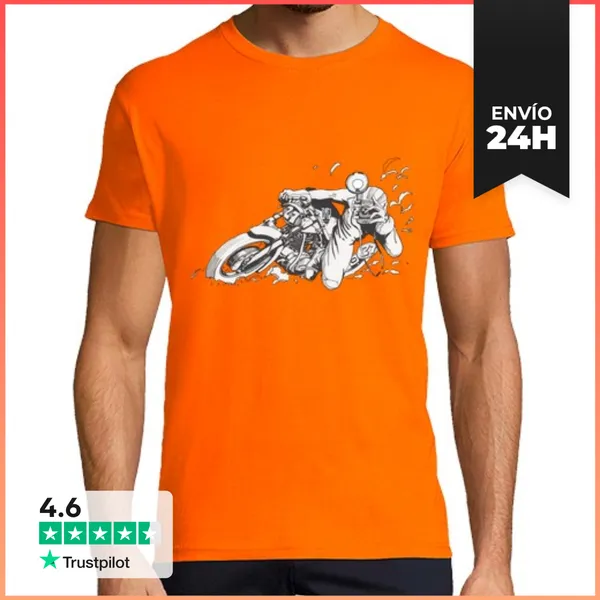 Camiseta Hombre Clásica Foto De Motocicleta LaTostadora