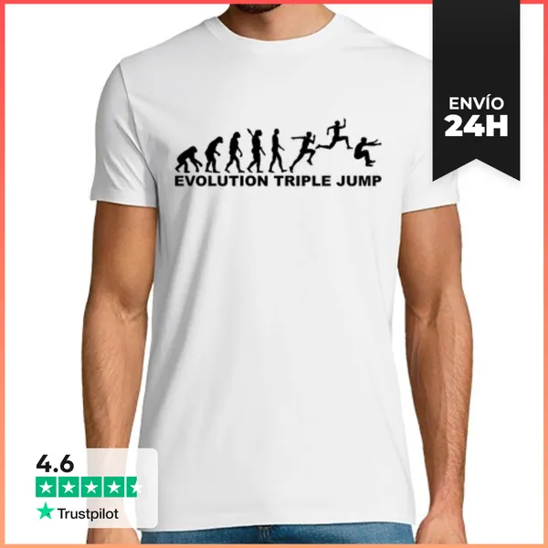 Camiseta Hombre Clásica La Evolución De Triple Salto LaTostadora