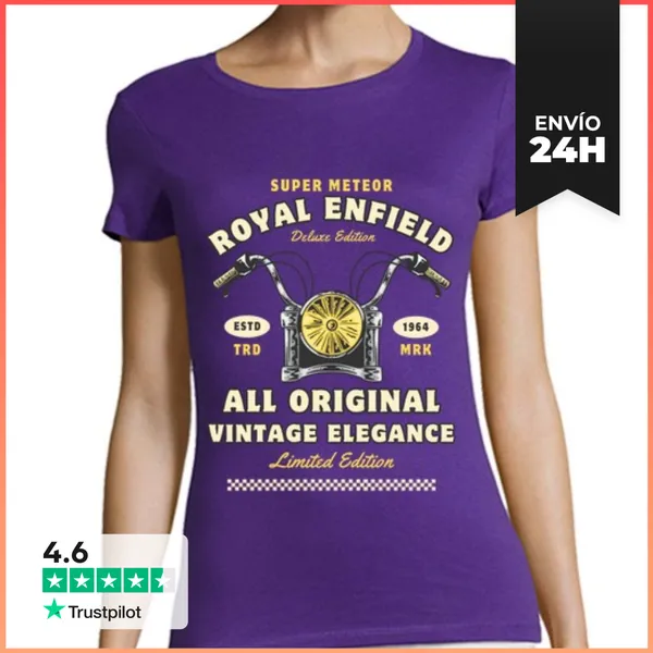 Camiseta Mujer Clásica Motos Clásicas Estilo 1964 Vintage Ropa