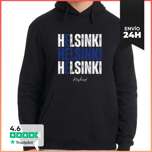 Sudadera Unisex Con Capucha Amo Helsinki, Helsinki Finlandia