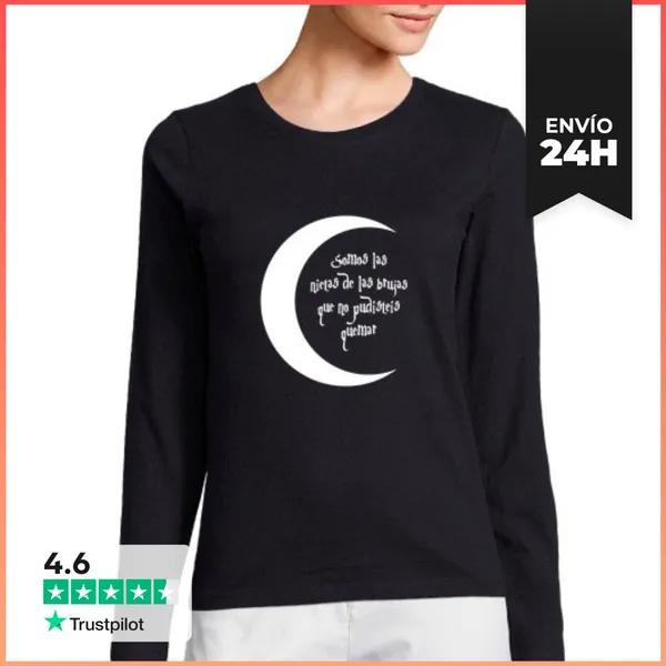 Camiseta Mujer Manga Larga Somos Las Nietas De Las Brujas - Manga