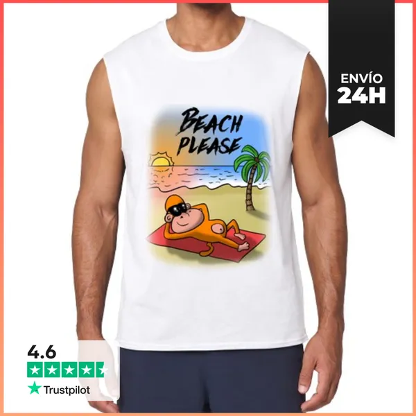 Camiseta Sin Mangas Beach Please LaTostadora