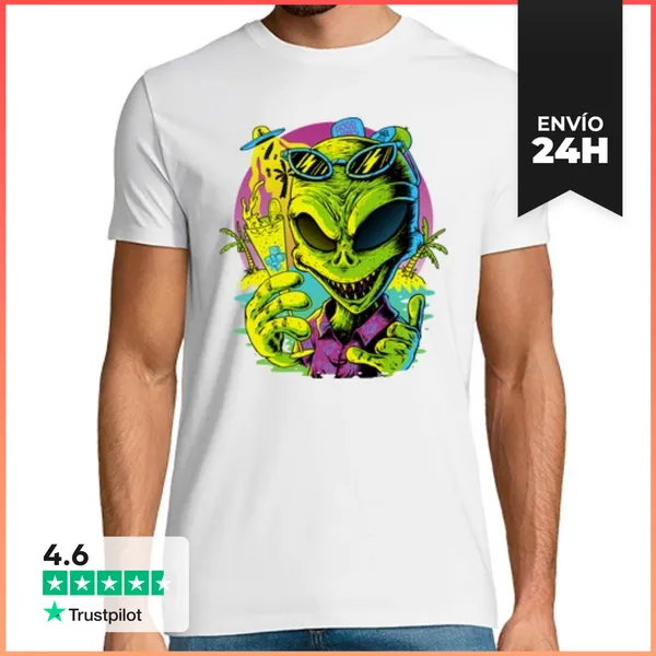 Camiseta Hombre Clásica Vibraciones Extraterrestres LaTostadora