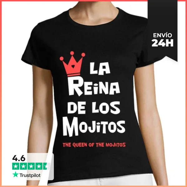Camiseta Mujer Clásica La Reina De Los Mojitos LaTostadora