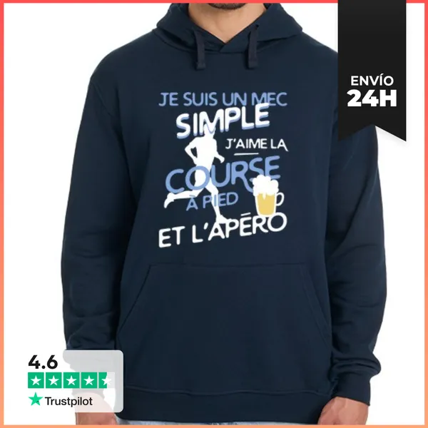 Sudadera Unisex Con Capucha Un Chico Simple - Corriendo