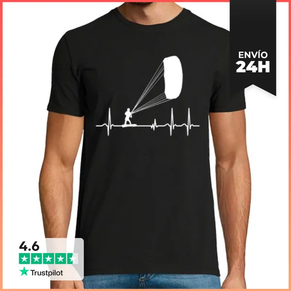 Camiseta Hombre Clásica Regalo De Kitesurf Kiteboarding Kite
