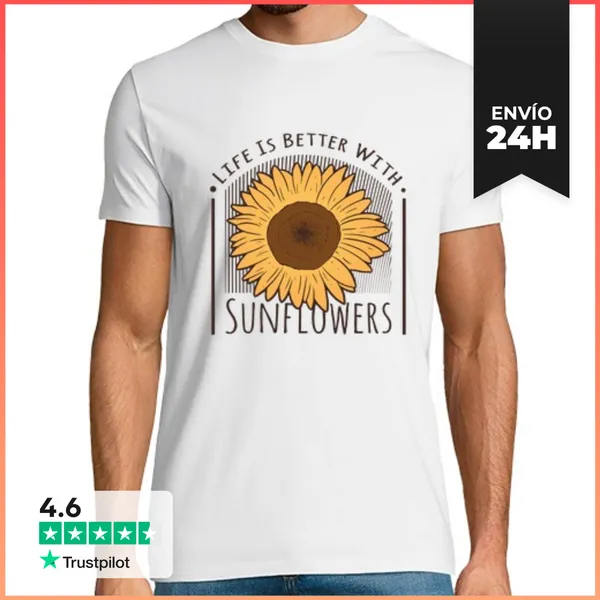 Camiseta Hombre Clásica Cita De Girasoles LaTostadora