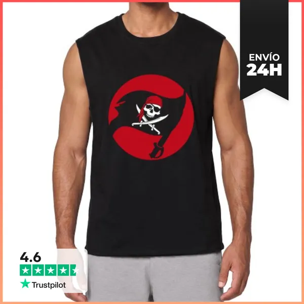 Camiseta Sin Mangas Hombre Camiseta Sin Mangas - Bandera Pirata