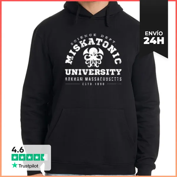 Sudadera Unisex Con Capucha Universidad Miskatonic LaTostadora