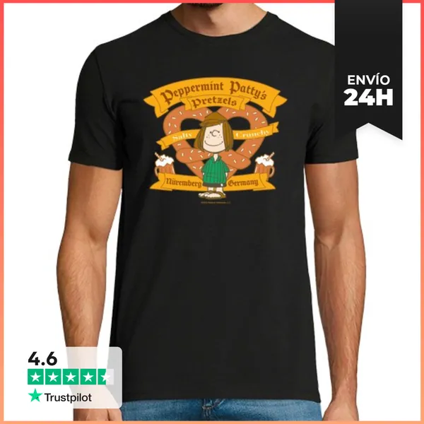 Camiseta Hombre Clásica Peppermint Patty Pretzels Salty Crunchy