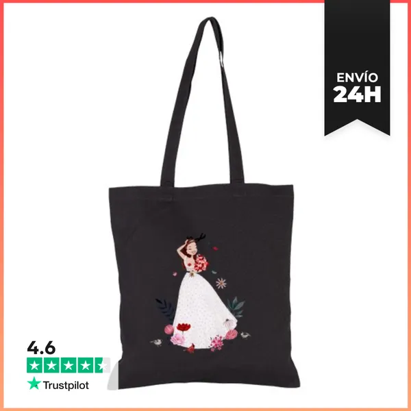 Bolsa De Tela Chica Con Flores Totebag LaTostadora