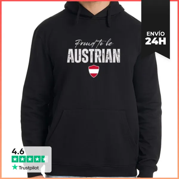 Sudadera Unisex Con Capucha Austriaco Orgulloso, Amo Austria