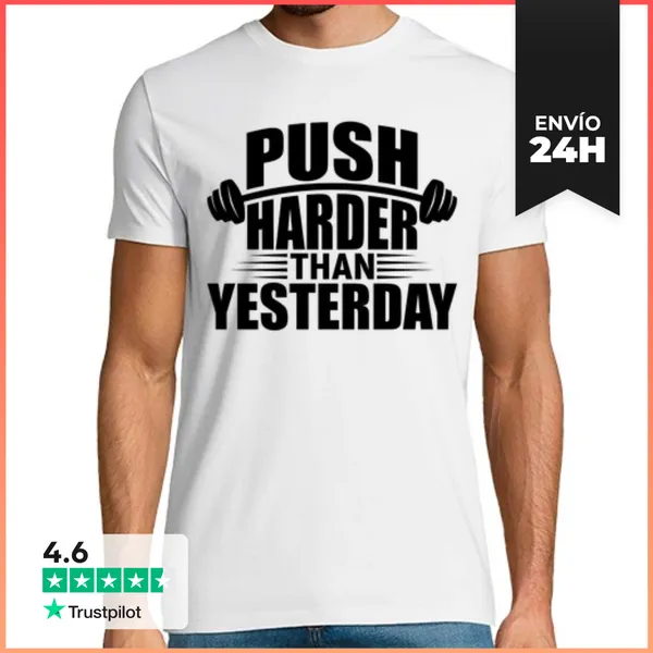 Camiseta Hombre Clásica Esfuerzate Más Que Ayer En El Gimnasio