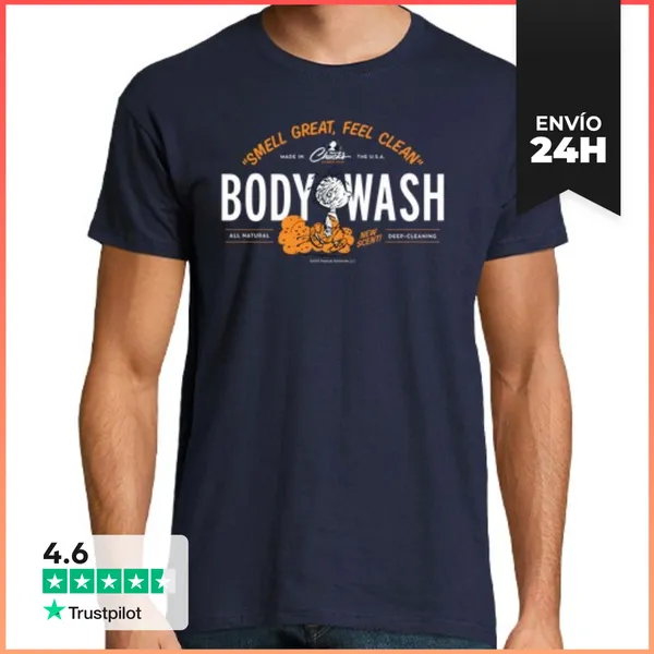 Camiseta Hombre Clásica Pigpen Snoopy Body Wash LaTostadora