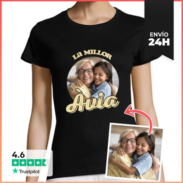 Camiseta Mujer Clásica Camiseta La Millor Àvia Foto