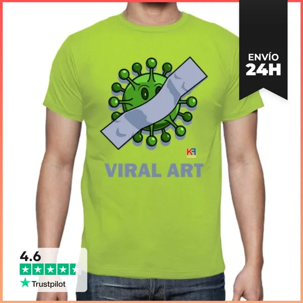 Camiseta Hombre Clásica CORONAVIRUS VIRAL ART LaTostadora