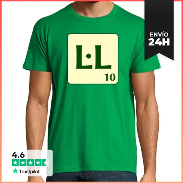 Camiseta Hombre Clásica Fitxa De Scrabble De La L.L De 10 Punts