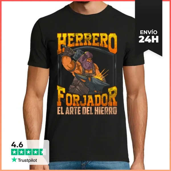 Camiseta Hombre Clásica Herrero Forjador Artesano Martillo El