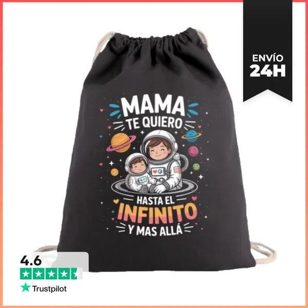 Mochila Saco Con Cuerdas Mama Te Quiero Hasta El Infinito
