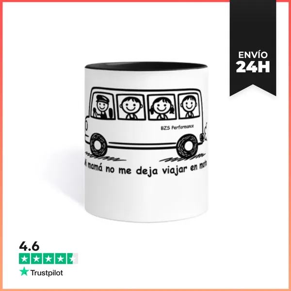 Taza De Colores Mi Mama No Me Deja Viajar En Moto LaTostadora