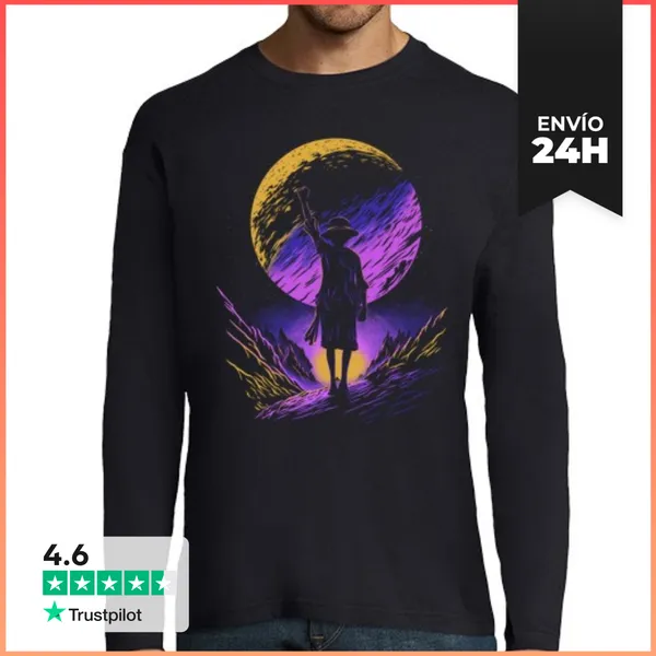 Camiseta Hombre Manga Larga Chico Pirata Espacial LaTostadora