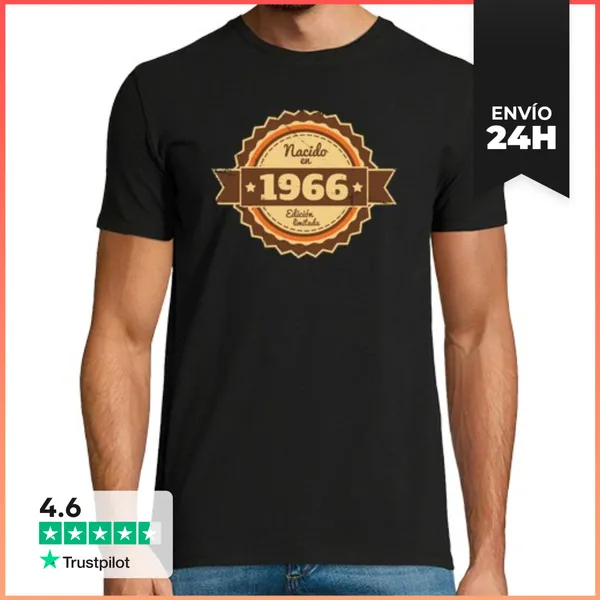 Camiseta Hombre Clásica Nacido En 1966, Edición Limitada
