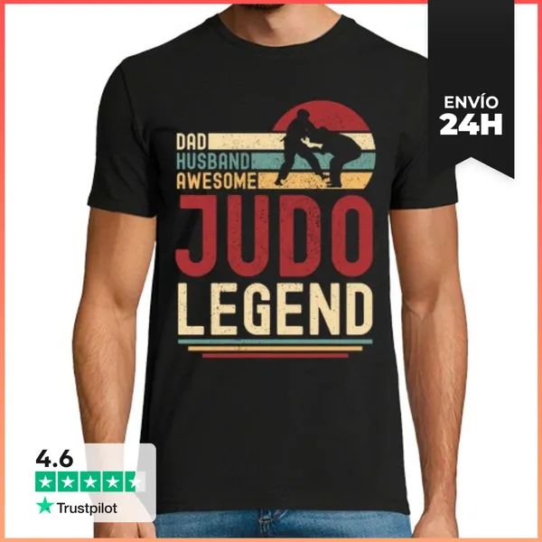 Camiseta Hombre Clásica Padre Marido Judo Leyenda LaTostadora